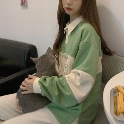 Boogzel Apparel Korean Aesthetic Collar Sweatshirt 8 Boogzel Apparel Korean Aesthetic Collar Sweatshirt