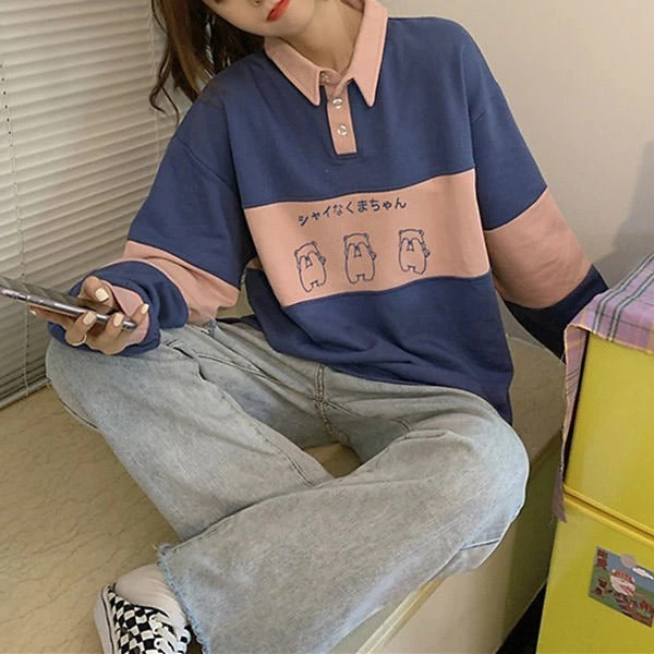 Boogzel Apparel Korean Aesthetic Collar Sweatshirt 6 Boogzel Apparel Korean Aesthetic Collar Sweatshirt