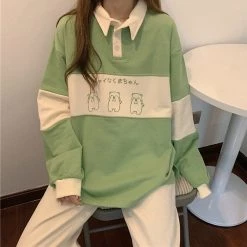 Boogzel Apparel Korean Aesthetic Collar Sweatshirt