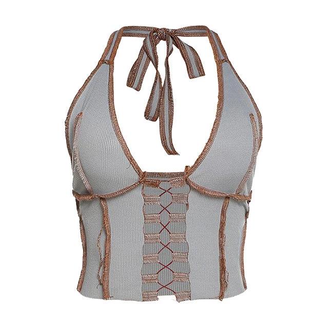 Boogzel Apparel Don't Try It Lace-Up Halter Top FAIRYCORE 1 Boogzel Apparel Don't Try It Lace-Up Halter Top FAIRYCORE