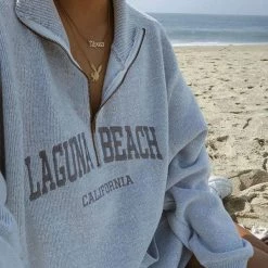 Boogzel Apparel Laguna Beach Zip Up Sweatshirt Clothing