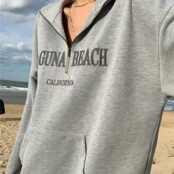 Boogzel Apparel Laguna Beach Zip Up Sweatshirt Clothing