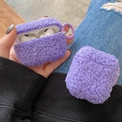 Boogzel Apparel Lavender Fuzzy AirPods Case IPHONE CASES