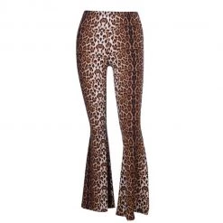 Boogzel Apparel Clothing Leopard Flared Trousers