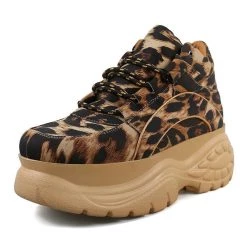 Boogzel Apparel Leopard Platform Sneakers Shoes