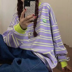 Boogzel Apparel Drain You Striped Sweatshirt