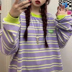 Boogzel Apparel Drain You Striped Sweatshirt