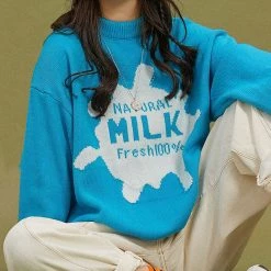 Boogzel Apparel AESTHETIC CLOTHES Natural Milk Knit