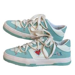 Boogzel Apparel Rose Embroidery Aesthetic Sneakers 🌹 AESTHETIC CLOTHES