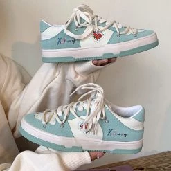 Boogzel Apparel Rose Embroidery Aesthetic Sneakers 🌹 AESTHETIC CLOTHES