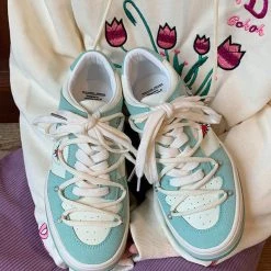 Boogzel Apparel Rose Embroidery Aesthetic Sneakers 🌹 AESTHETIC CLOTHES