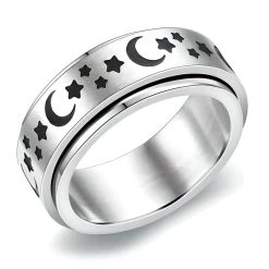 Boogzel Apparel Moon & Stars Anxiety Ring