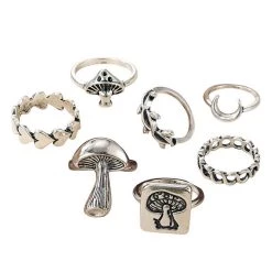 Boogzel Apparel Mushrooms Ring Set FAIRY GRUNGE