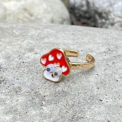 Boogzel Apparel FAIRY GRUNGE Mushroom Anxiety Ring 🍄