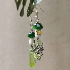 Boogzel Apparel Mushroom Fairy Crystal Earrings 7 Boogzel Apparel Mushroom Fairy Crystal Earrings