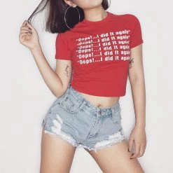 Boogzel Apparel Oops!...I Did It Again Crop Tee Clothing