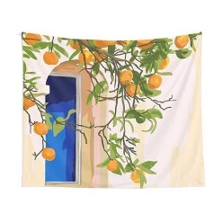 Boogzel Apparel Mediterranean House Wall Tapestry