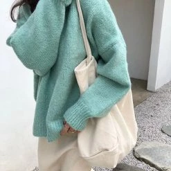 Boogzel Apparel AESTHETIC CLOTHES Oversized Sweater - Cool Pastels