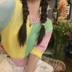 Boogzel Apparel SOFT GIRL OUTFITS Candy Fairy Pastel Knit Top