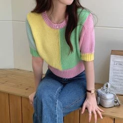 Boogzel Apparel SOFT GIRL OUTFITS Candy Fairy Pastel Knit Top
