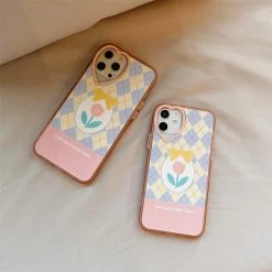 Boogzel Apparel Pastel Argyle Tulip IPhone Case IPHONE CASES