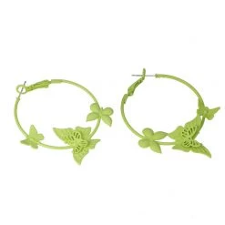 Boogzel Apparel Pastel Butterfly Hoop Earrings Y2K OUTFITS