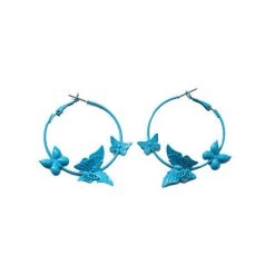 Boogzel Apparel Pastel Butterfly Hoop Earrings Y2K OUTFITS