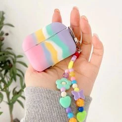 Boogzel Apparel Pastel Rainbow Stripes AirPods Case