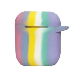 Boogzel Apparel Pastel Rainbow Stripes AirPods Case