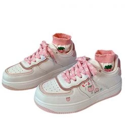 Boogzel Apparel Kawaii Aesthetic Peach Sneakers
