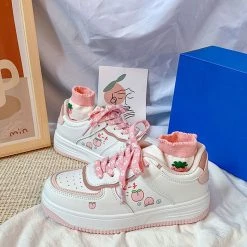 Boogzel Apparel Kawaii Aesthetic Peach Sneakers