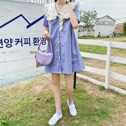 Boogzel Apparel SOFT GIRL OUTFITS Peter Pan Mini Dress