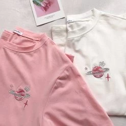 Boogzel Apparel DRESSED FOR SPACE Pink Saturn Tee