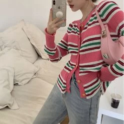 Boogzel Apparel SOFT GIRL OUTFITS Aesthetic Ribbed Cardigan