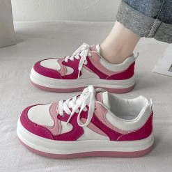 Boogzel Apparel SOFT GIRL OUTFITS Bubble Gum Pink Aesthetic Sneakers