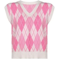 Boogzel Apparel Softie Heart Argyle Vest SOFT GIRL OUTFITS