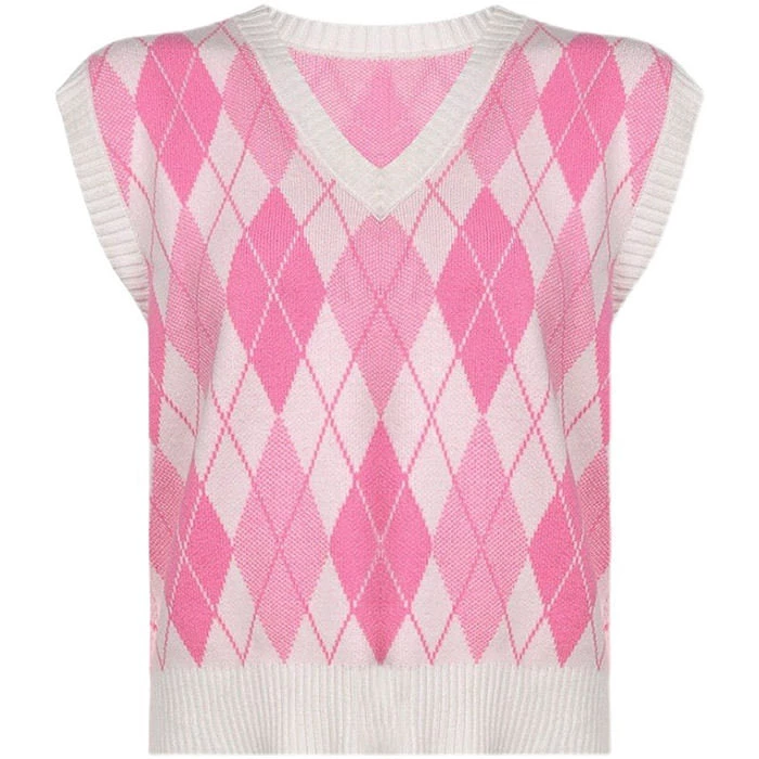 Boogzel Apparel Softie Heart Argyle Vest SOFT GIRL OUTFITS 1 Boogzel Apparel Softie Heart Argyle Vest SOFT GIRL OUTFITS