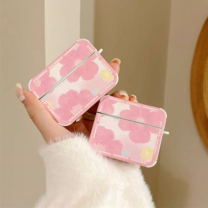Boogzel Apparel Pink Floral Paint Airpods Case 4 Boogzel Apparel Pink Floral Paint Airpods Case