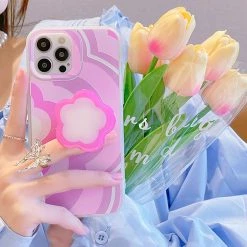 Boogzel Apparel Pink Flower Holder IPhone Case