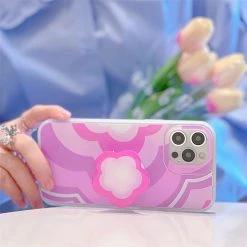 Boogzel Apparel Pink Flower Holder IPhone Case