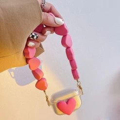 Boogzel Apparel IPHONE CASES Pink Heart Chain AirPods Case