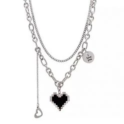 Boogzel Apparel Pixel Heart Necklace