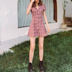 Boogzel Apparel GRUNGE CLOTHES Nevermind Plaid Dress
