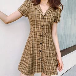 Boogzel Apparel GRUNGE CLOTHES Nevermind Plaid Dress