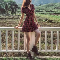 Boogzel Apparel GRUNGE CLOTHES Nevermind Plaid Dress