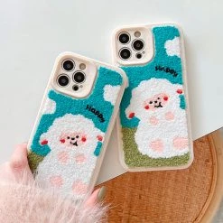 Boogzel Apparel Happy Sheep Embroidery IPhone Case