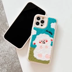 Boogzel Apparel Happy Sheep Embroidery IPhone Case