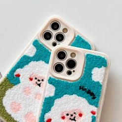 Boogzel Apparel Happy Sheep Embroidery IPhone Case