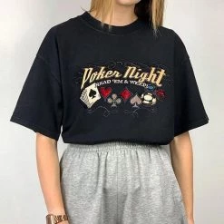 Boogzel Apparel Poker Night Embroidered T-Shirt 90s & VINTAGE