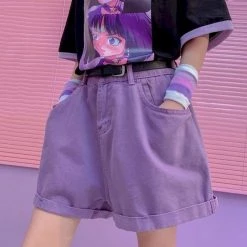 Boogzel Apparel Drama Free Purple Shorts 90s & VINTAGE